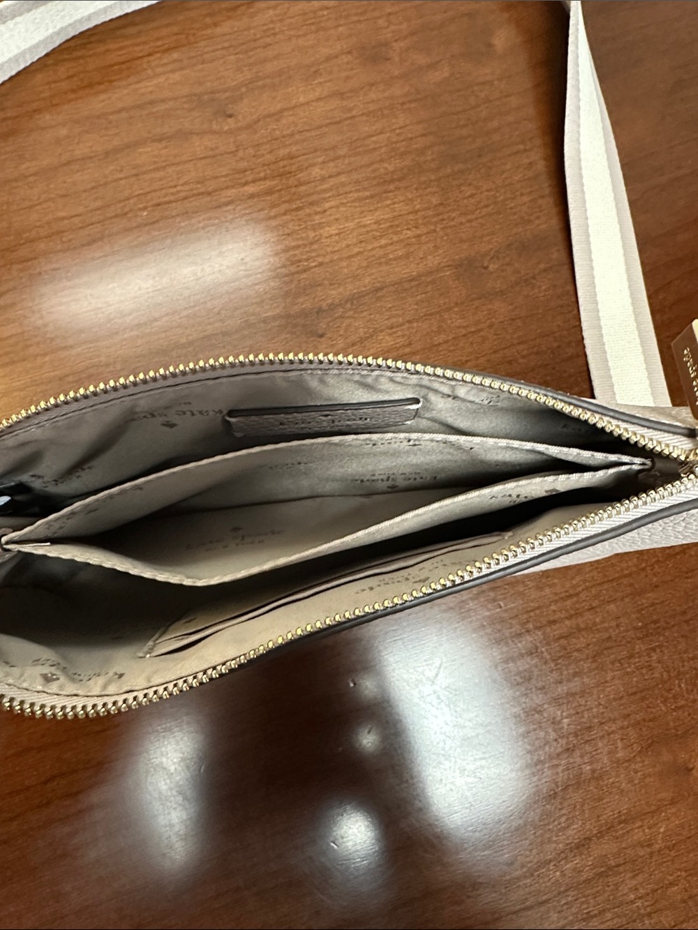 kate spade Pebbled Leather Crossbody - Light Taupe - Picture 9 of 11